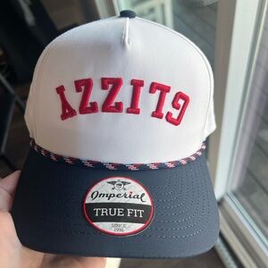 Imperial True Fit White and Navy The Wrightson Rope Hat Glizzy Upside Down